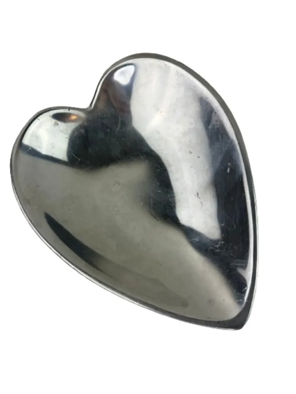 Vintage NAMBE Silver 11x9 Catch All Bowl Metal Polished Heart Decorative 119